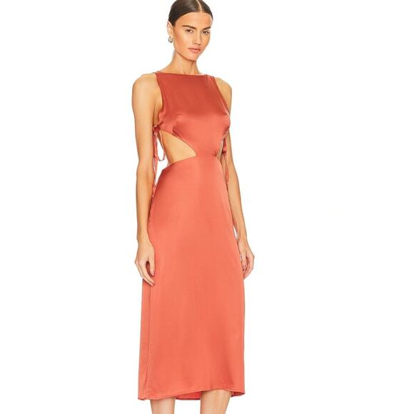 LPA Revolve Jilla Midi Dress in Copper NWOT Size Small - Picture 2 of 3